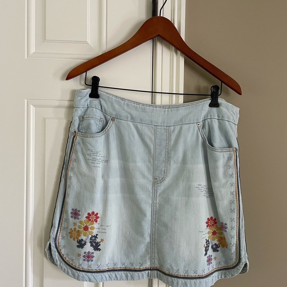 Tribal Light Blue Denim Fabric